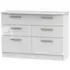 Knightsbridge 6 Drawer Midi Chest - White, High Gloss