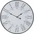 Large Embossed Station Round Clock - White