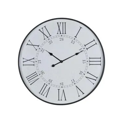 Large Embossed Station Round Clock - White image