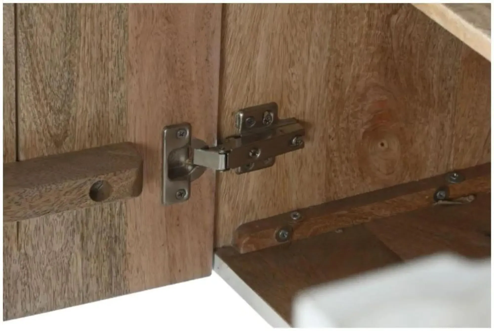 Large Sideboard 4 Doors - White, Mango Wood