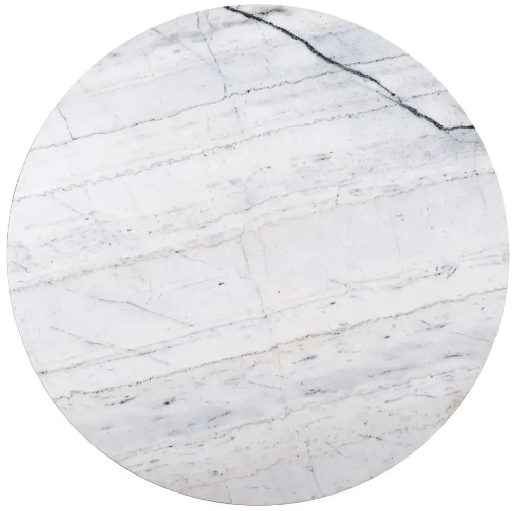 Lexington Round Coffee Table - White, Carrara Marble