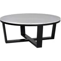 Lexington Round Coffee Table - White, Carrara Marble