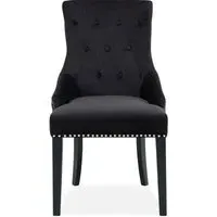 Lion Knockerback Dining Chair - Black, Velvet