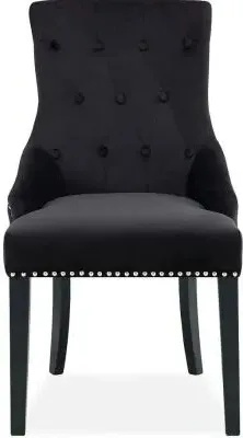 Lion Knockerback Dining Chair - Black, Velvet image