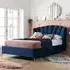Lottie King Size Ottoman Bed with Storage - Blue, Fabric