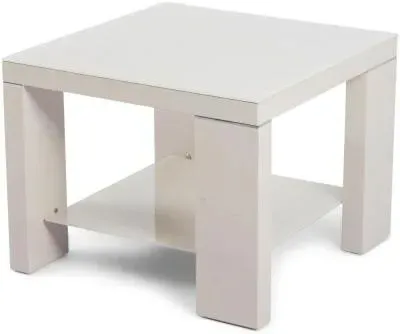 Lucca Side Table - Cream, High Gloss
