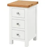Lundy 3 Drawer Compact Bedside Cabinet - White