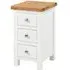 Lundy 3 Drawer Compact Bedside Cabinet - White