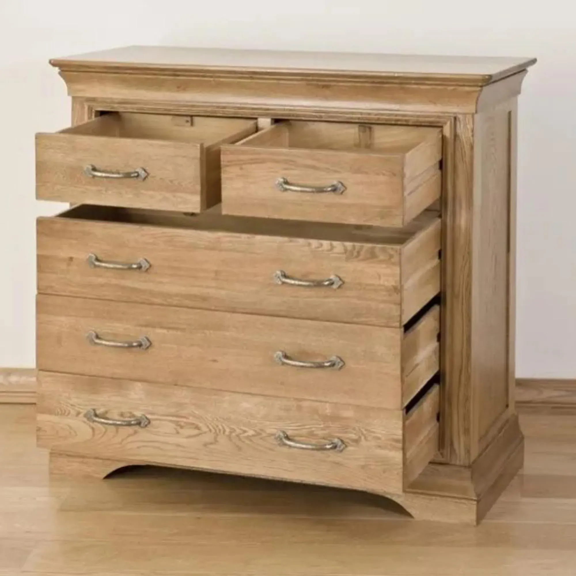 Lyon Oak 3+2 Drawer Chest - Lacquer
