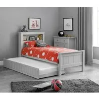 Maine Single Bed with Bookcase - Grey