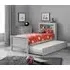 Maine Single Bed with Bookcase - Grey