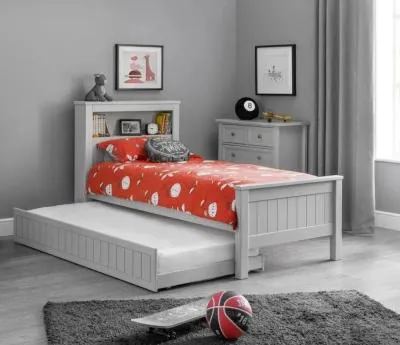 Maine Single Bed with Bookcase - Grey image