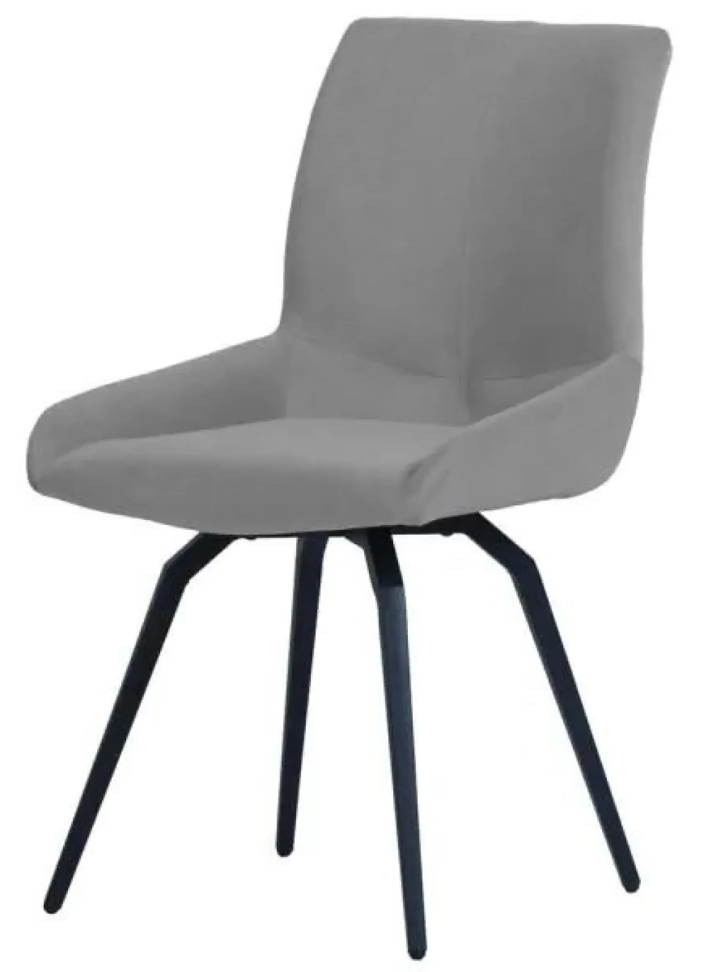 Malcom Swivel Dining Chair - Light Grey, Velvet