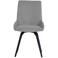 Malcom Swivel Dining Chair - Light Grey, Velvet