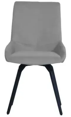 Malcom Swivel Dining Chair - Light Grey, Velvet image
