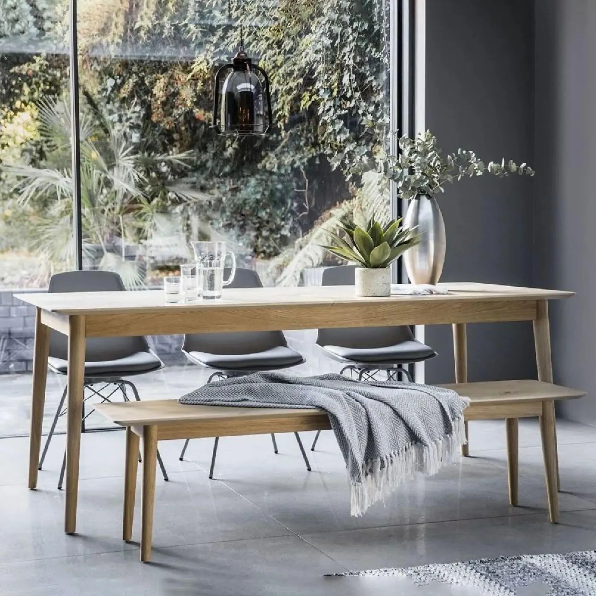 Milano Oak Extendable Dining Table - Brown