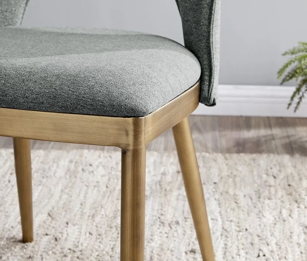 Morgan Dining Chair - Grey, Linen