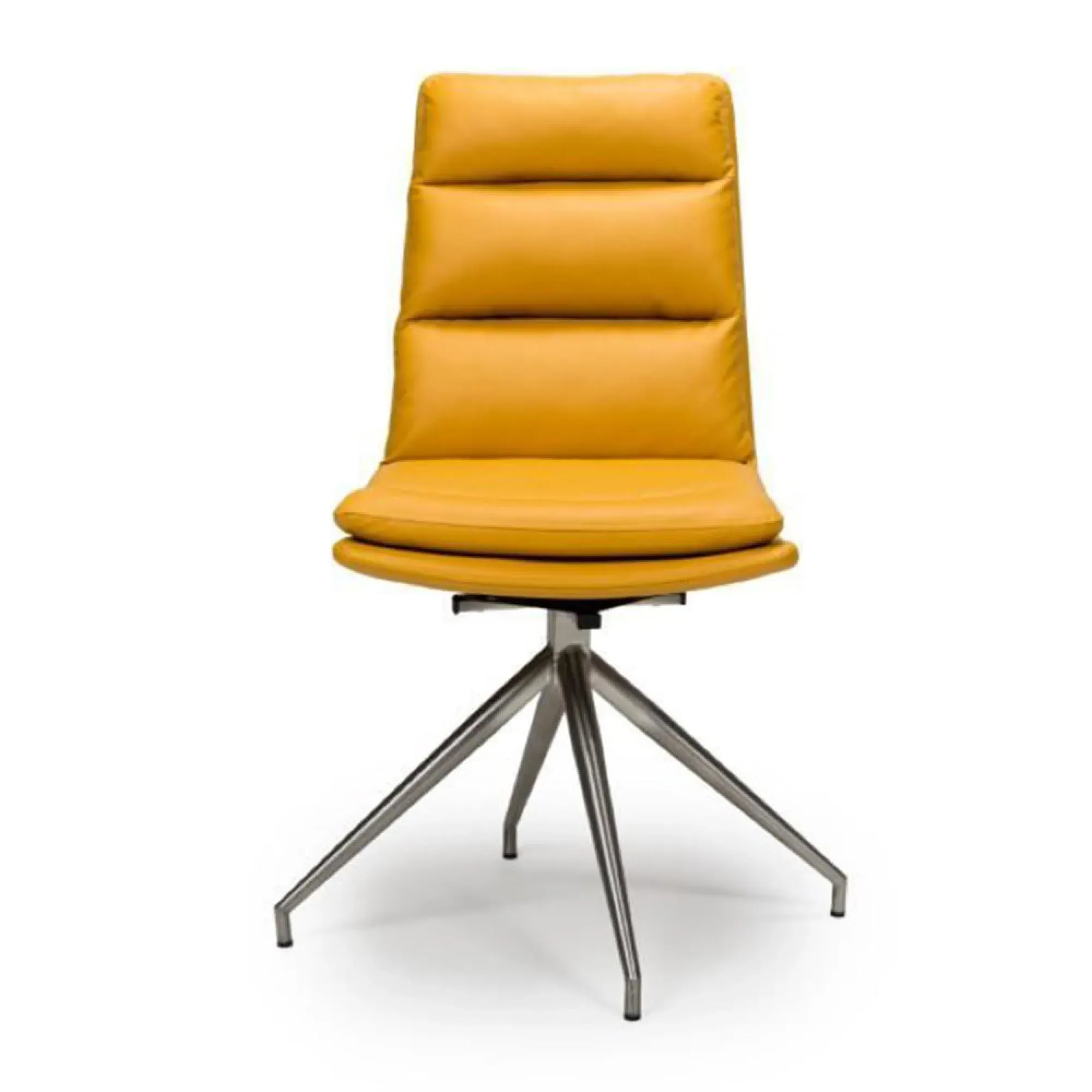 Nobo Swivel Dining Chair Set of 2 - Yellow, Faux Leather