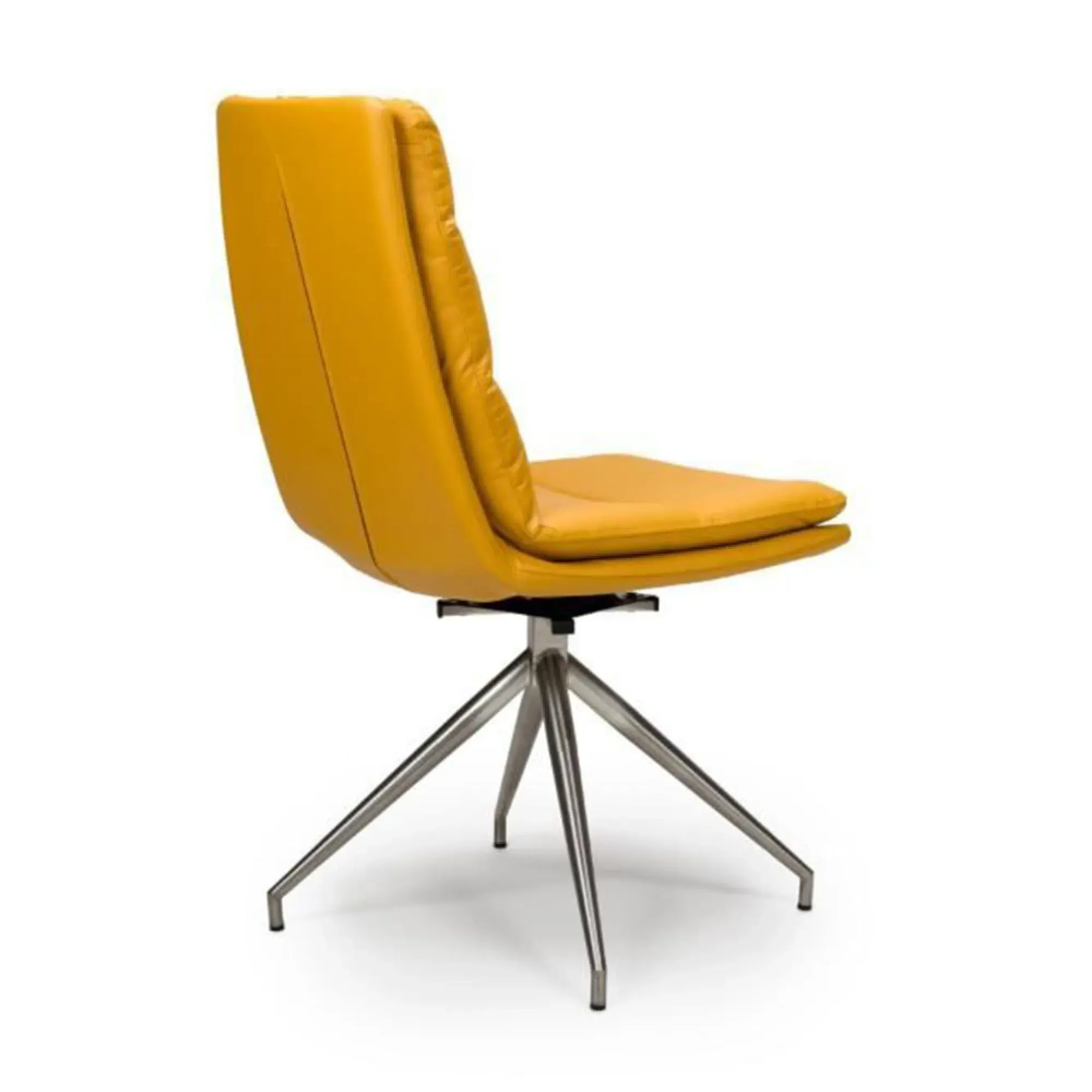 Nobo Swivel Dining Chair Set of 2 - Yellow, Faux Leather