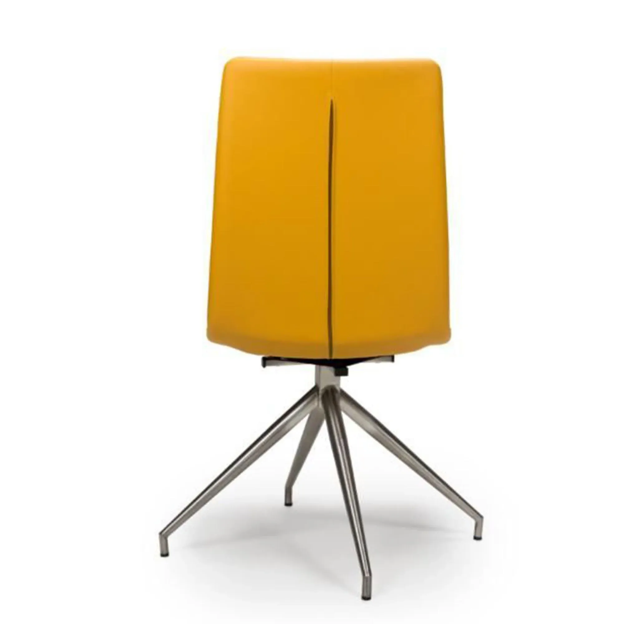 Nobo Swivel Dining Chair Set of 2 - Yellow, Faux Leather