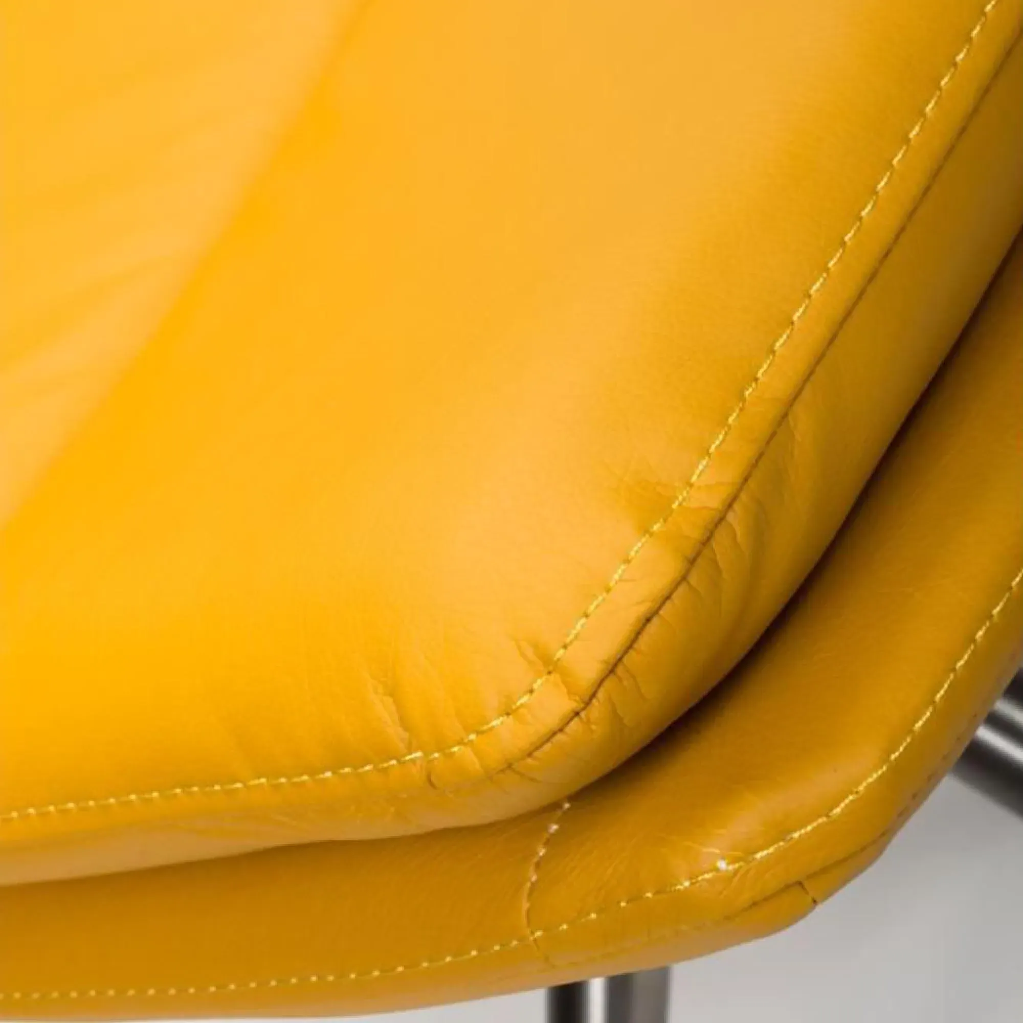 Nobo Swivel Dining Chair Set of 2 - Yellow, Faux Leather