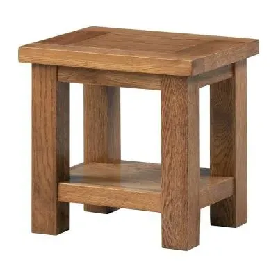 Original Rustic Oak Lamp Table - Oak image