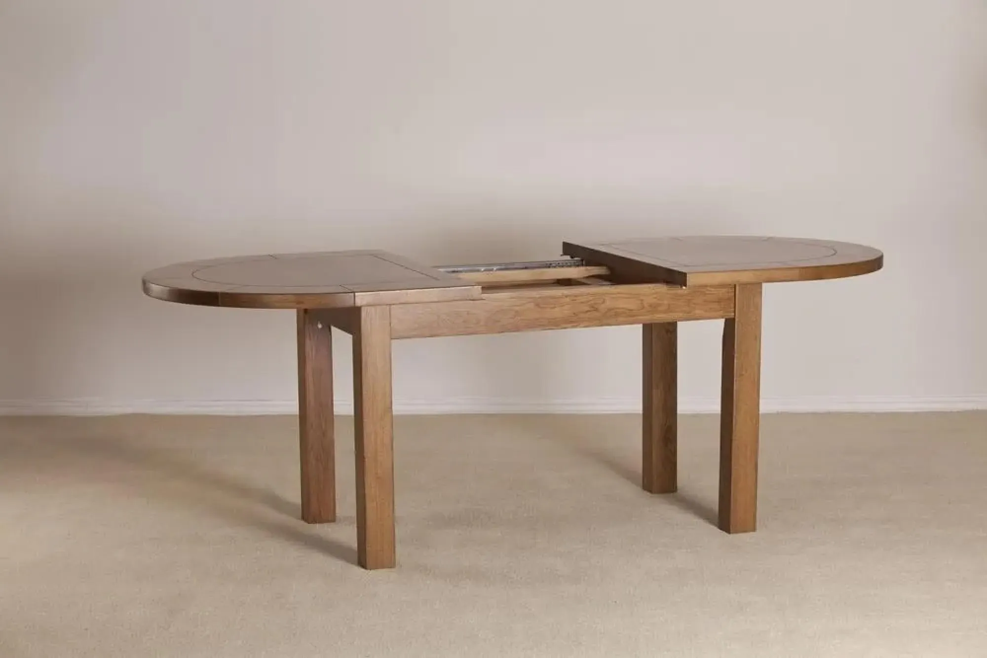 Originals Oval 6 Seater Extendable Dining Table - Dark Lacquered, Oak