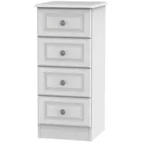 Pembroke 4 Drawer Narrow Chest - White