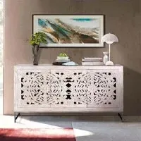 Quintana 2 Door Large Sideboard - White Washed, Mango Wood