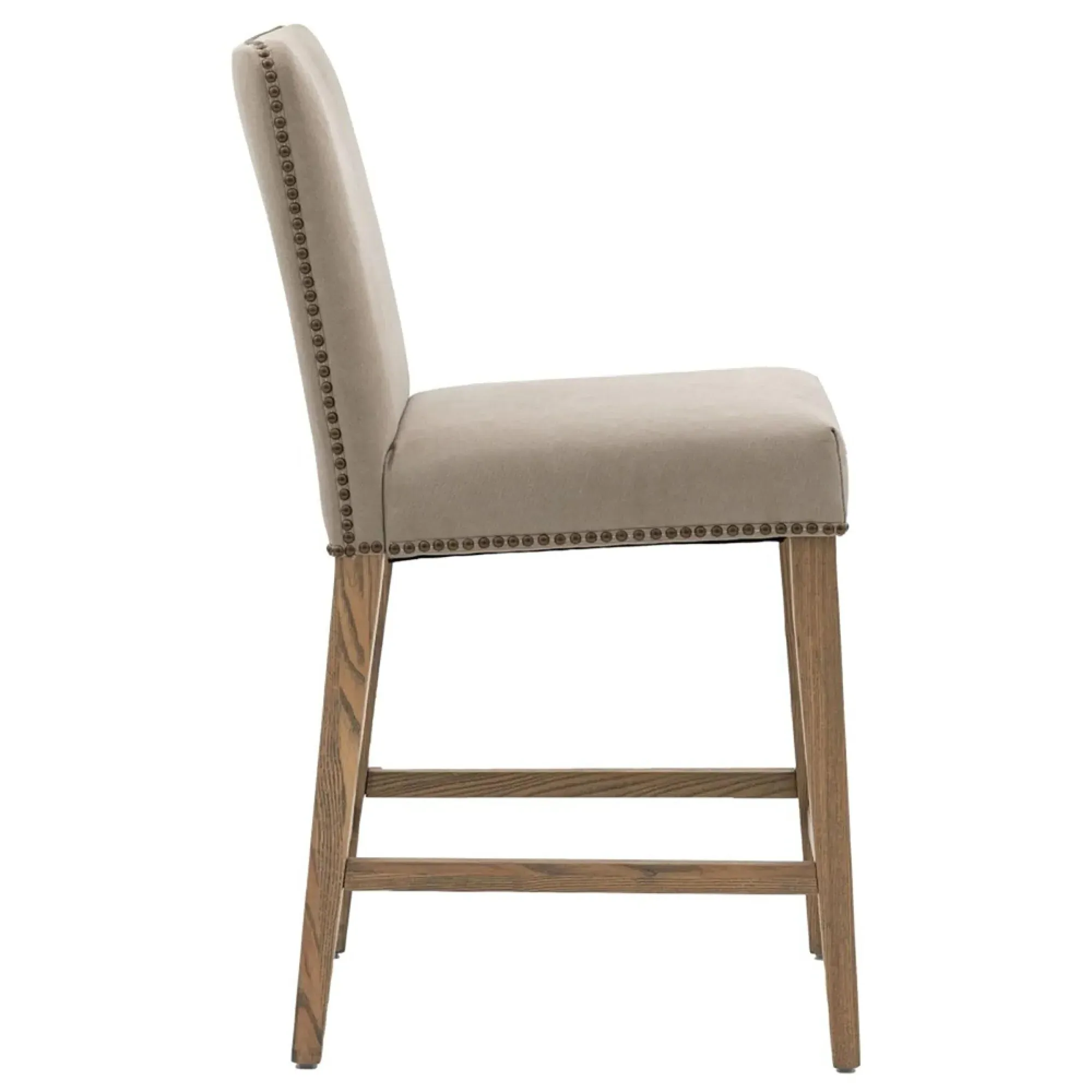 Rex Barstool with Back - Grey, Fabric