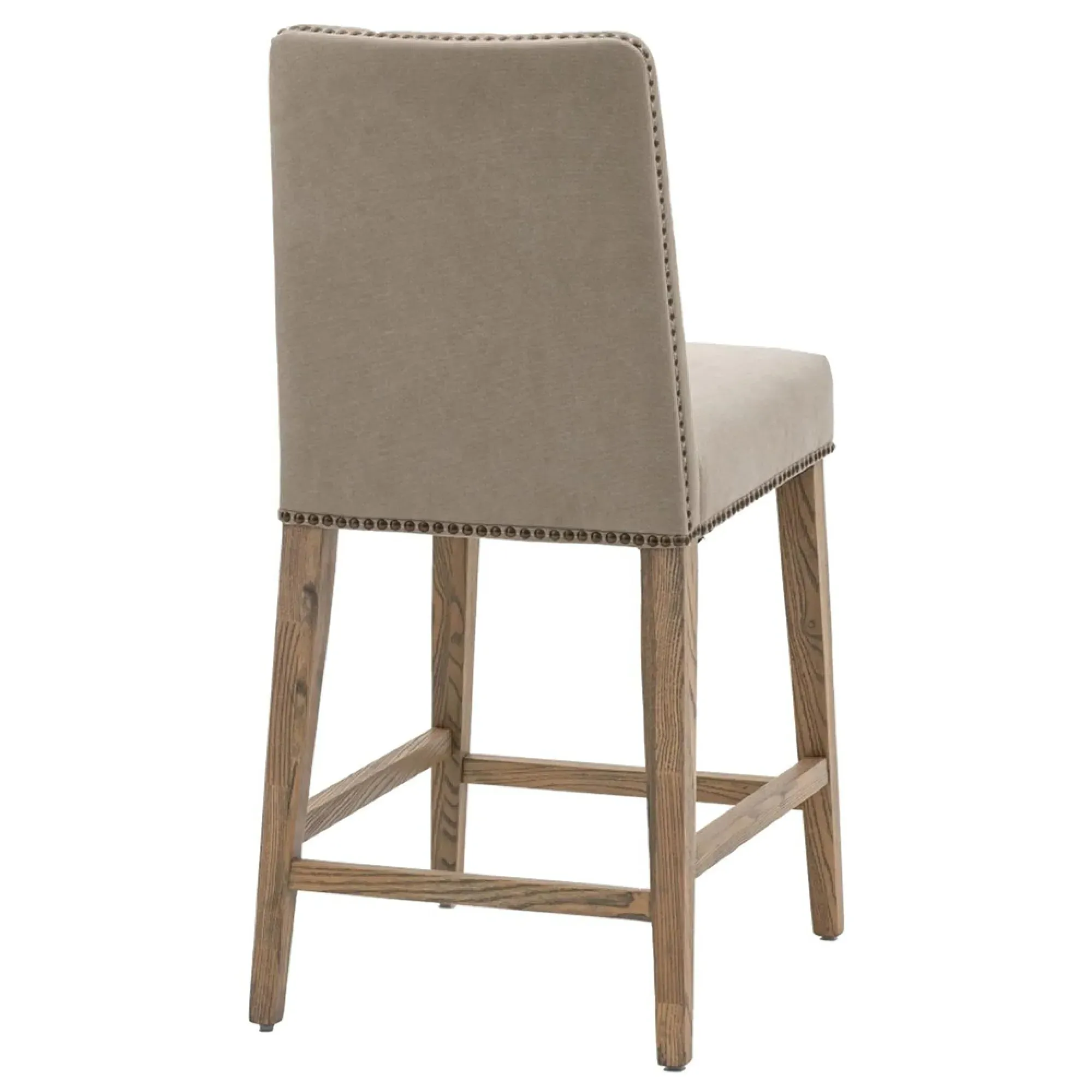 Rex Barstool with Back - Grey, Fabric