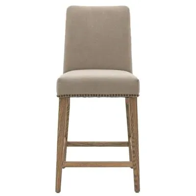 Rex Barstool with Back - Grey, Fabric image