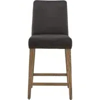 Rex Set of 2 Bar Stools - Mouse, Velvet