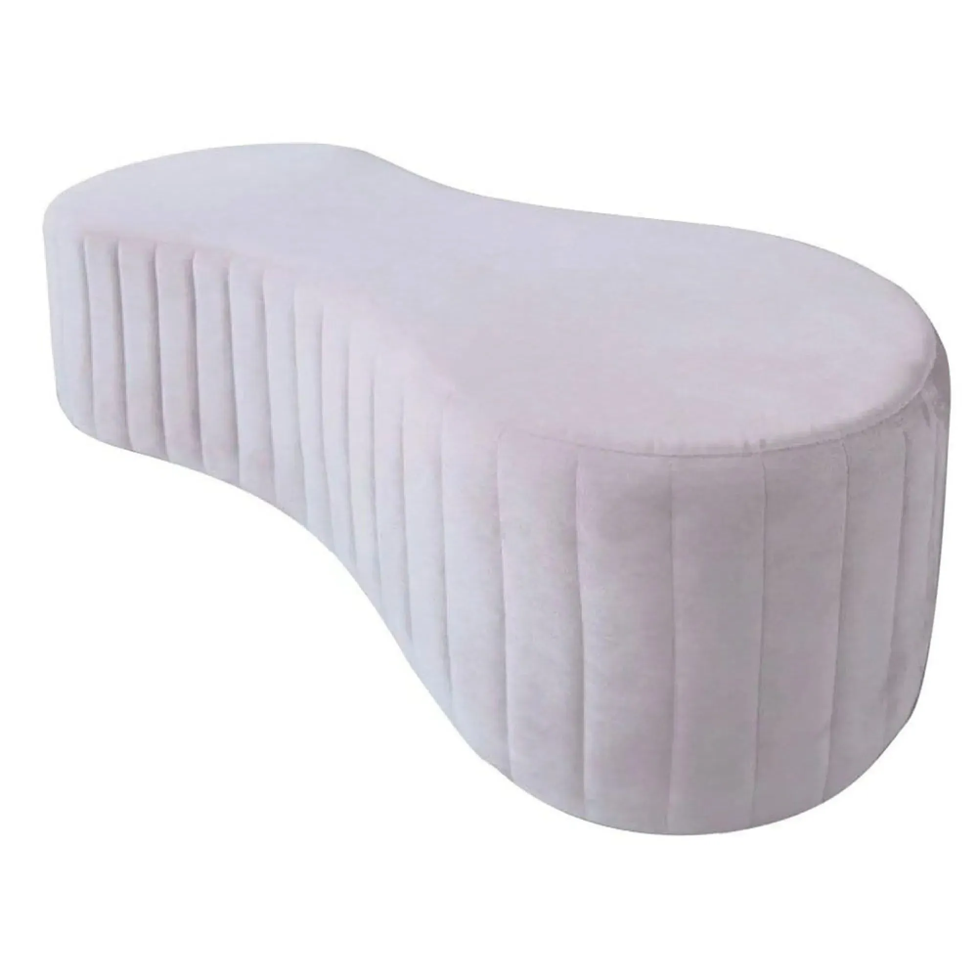 Rosa Tufted Bench - Soft Pink, Velvet
