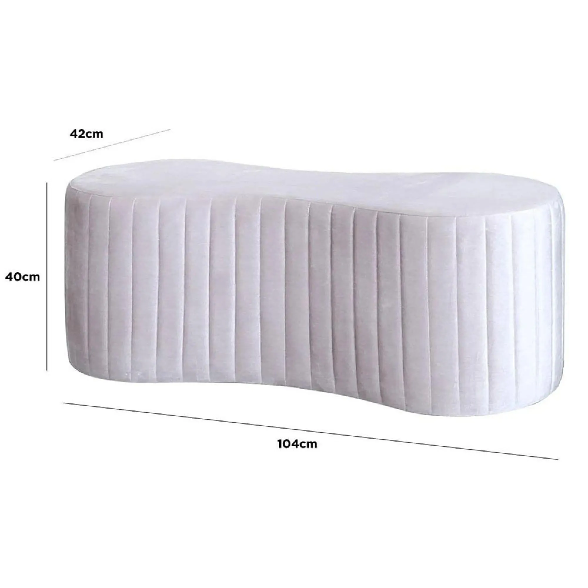 Rosa Tufted Bench - Soft Pink, Velvet