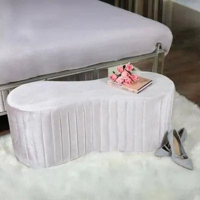 Rosa Tufted Bench - Soft Pink, Velvet image