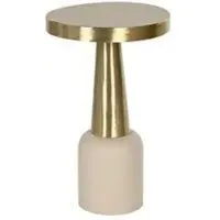 Round Side Table - Gold, Cream