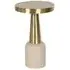 Round Side Table - Gold, Cream