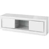 Sardinia 140cm TV Unit with LED Lights - White, High Gloss