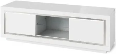 Sardinia 140cm TV Unit with LED Lights - White, High Gloss