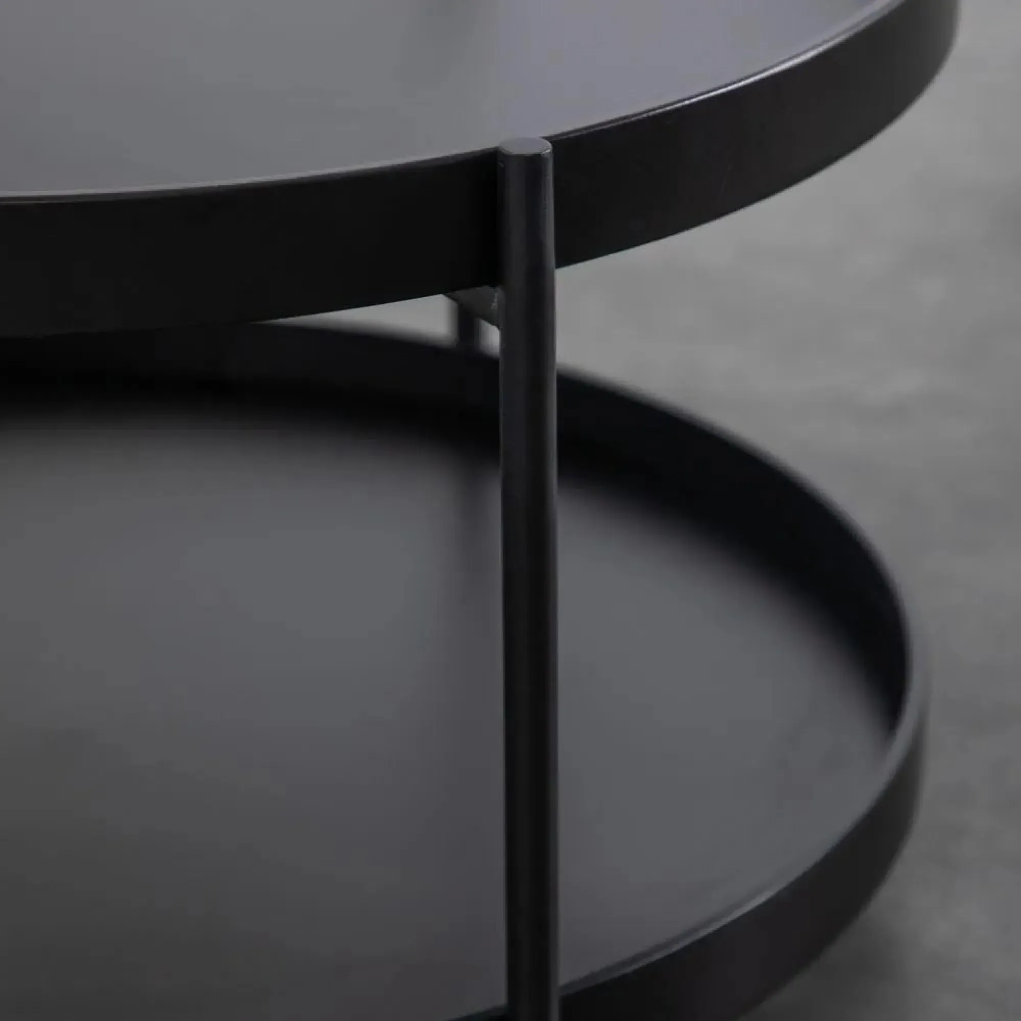 Sennen Round Coffee Table - Black, Metal