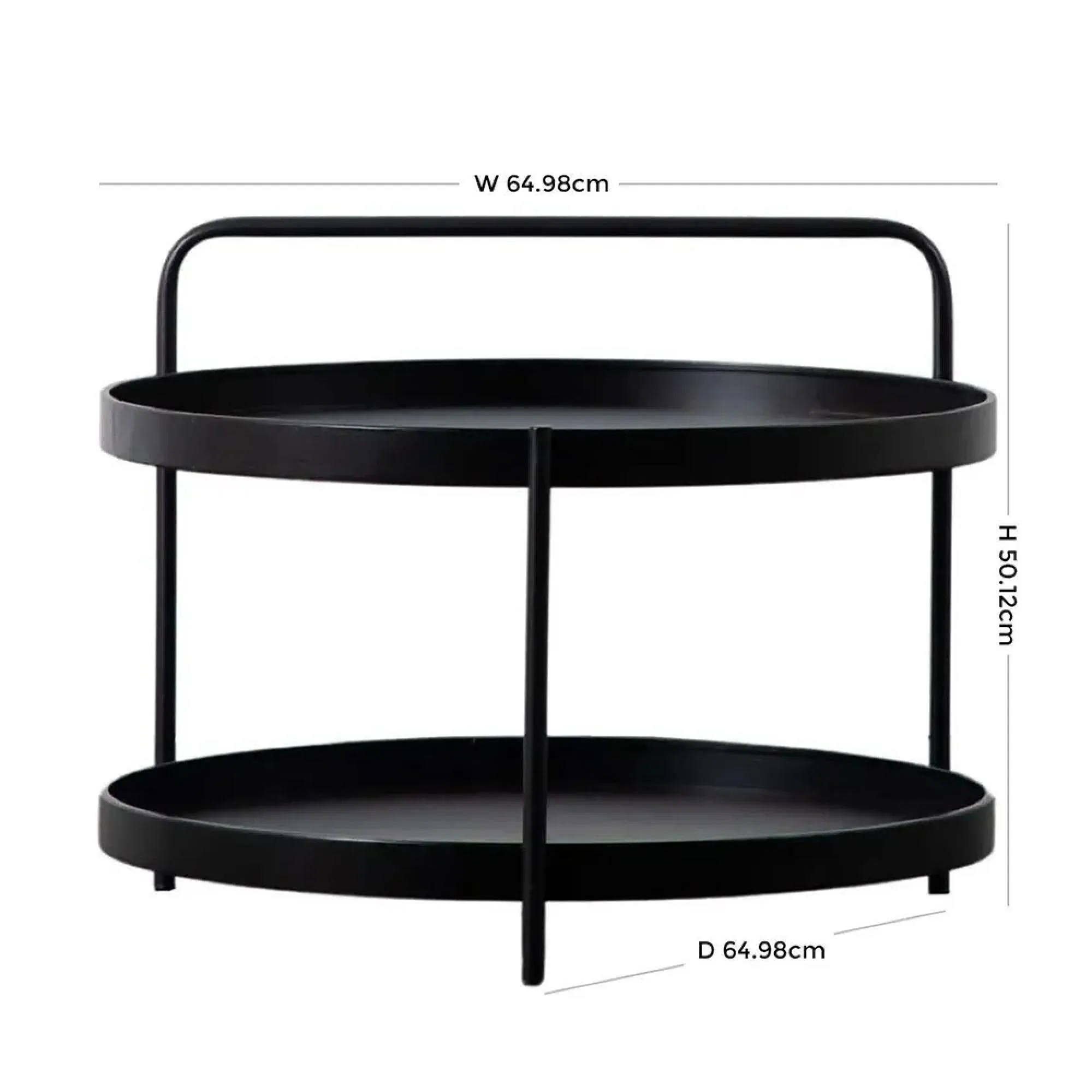 Sennen Round Coffee Table - Black, Metal