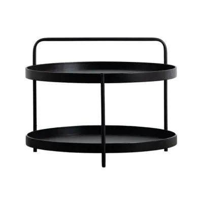 Sennen Round Coffee Table - Black, Metal image