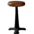 Singer Round Stool - Chocolate, Leather