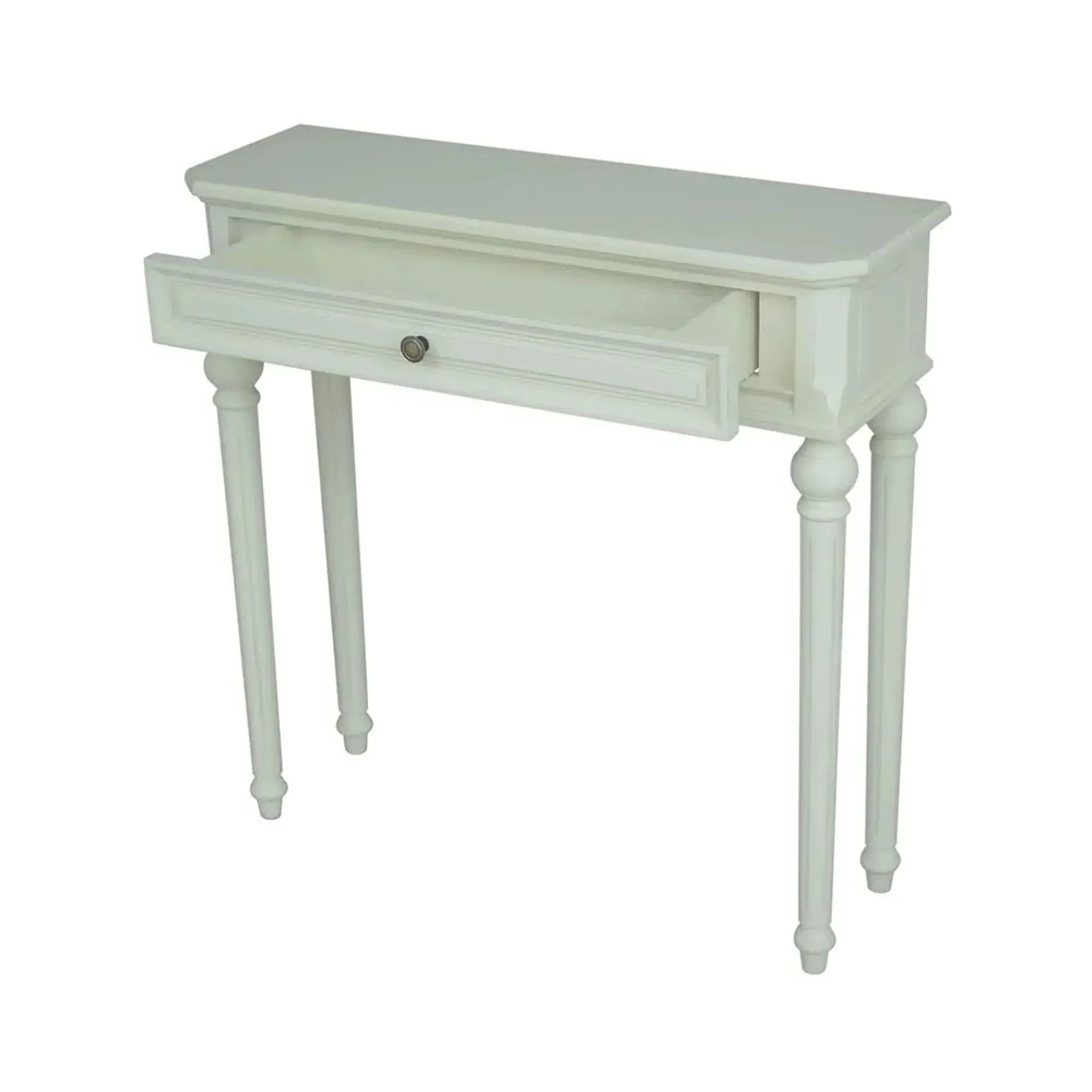 Solana French 1 Drawer Console Table - Lime White