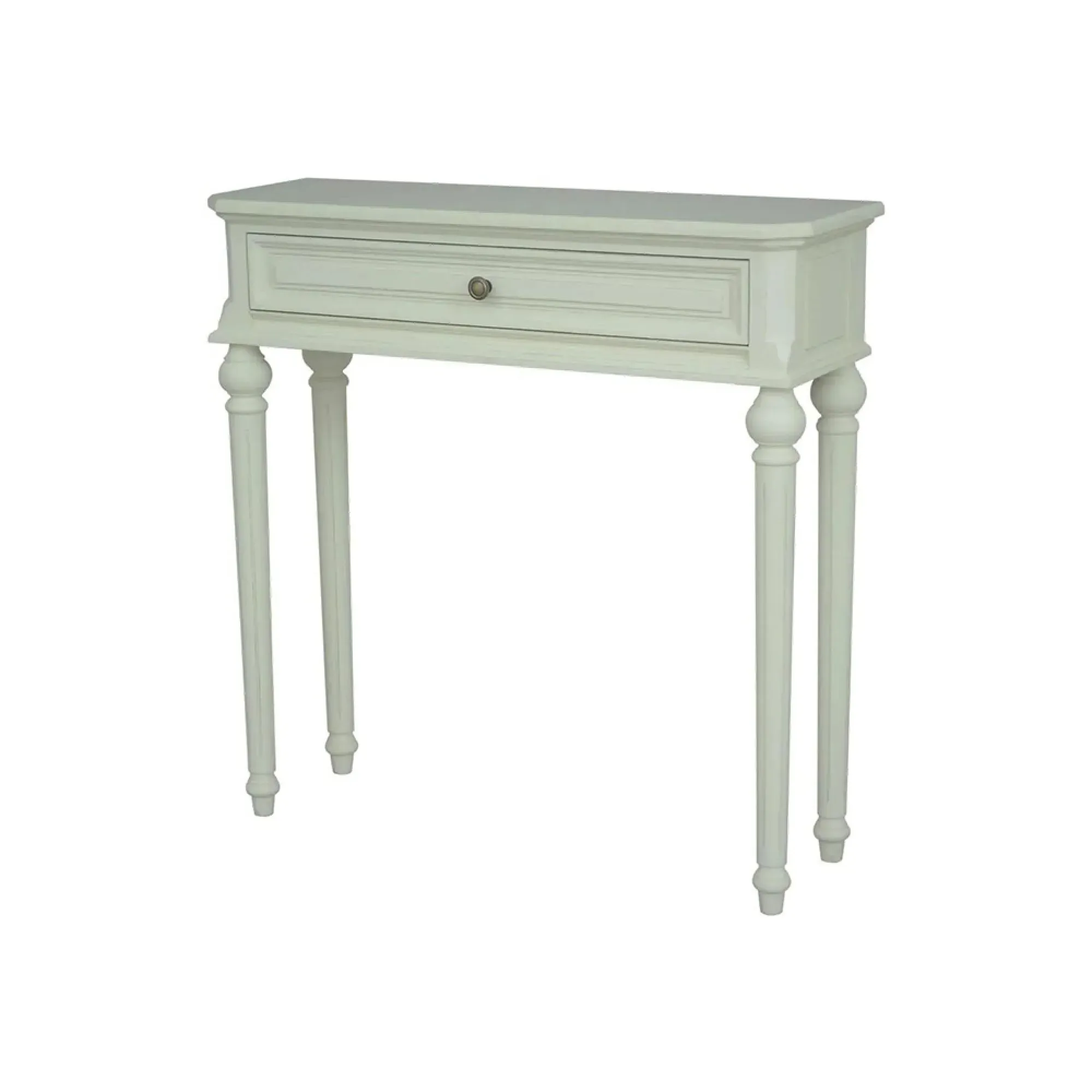 Solana French 1 Drawer Console Table - Lime White