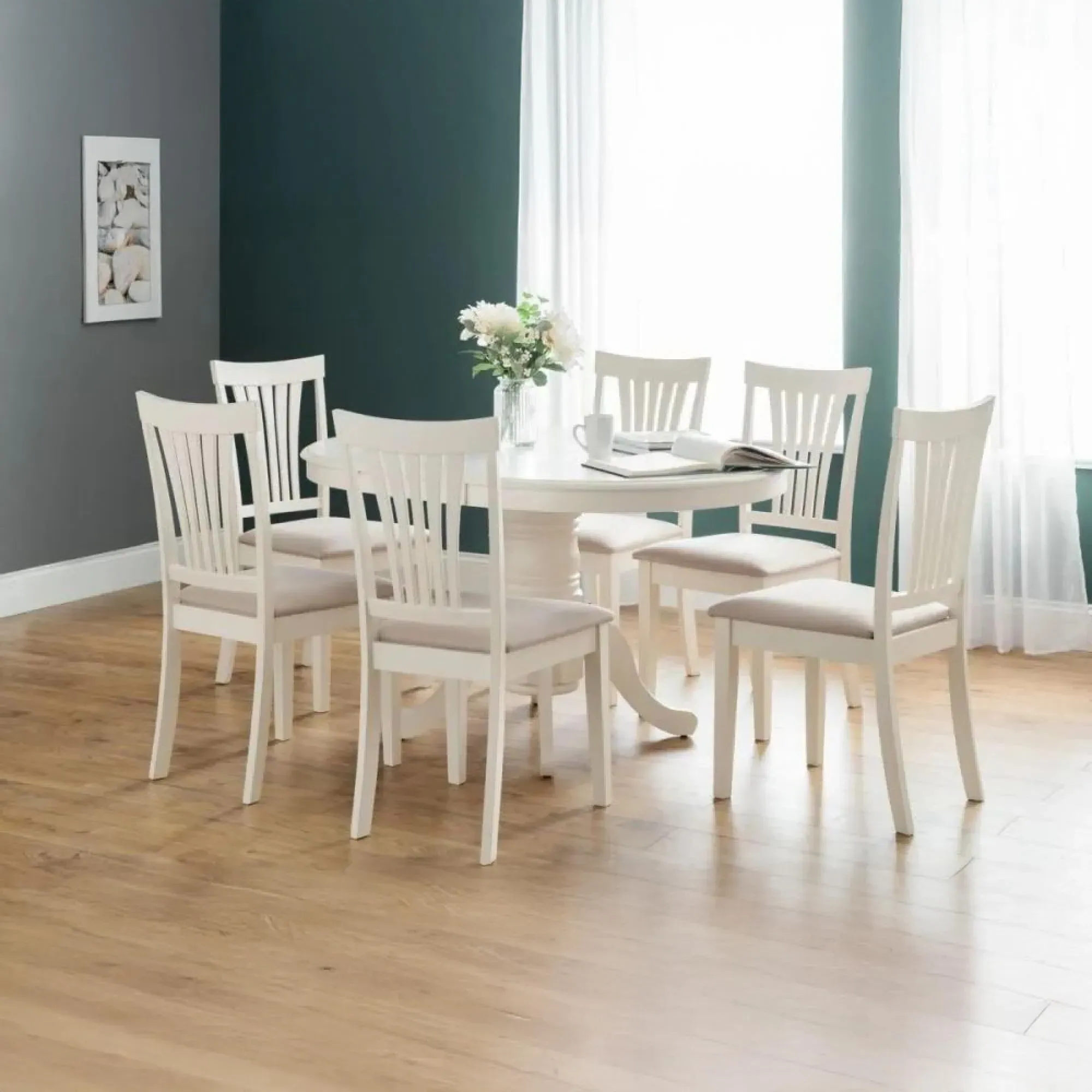 Stamford Oval Extending Dining Table - Ivory