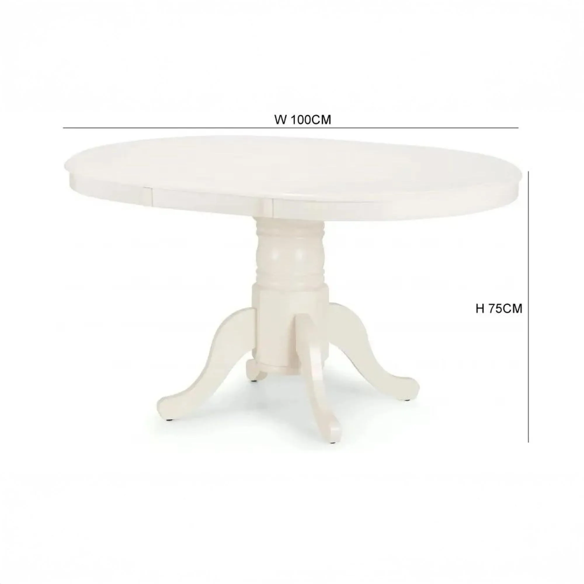 Stamford Oval Extending Dining Table - Ivory