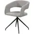 Swivel Dining Chair - Light Grey, Boucle Fabric