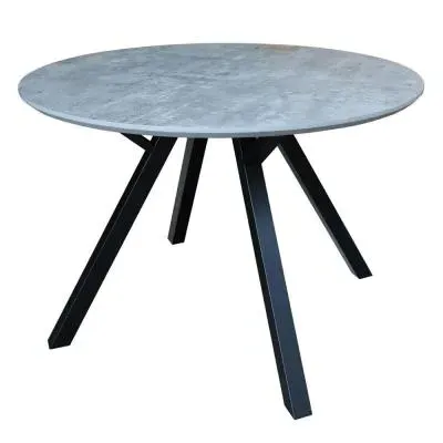Tetro Round Dining Table - Grey, Concrete Effect image
